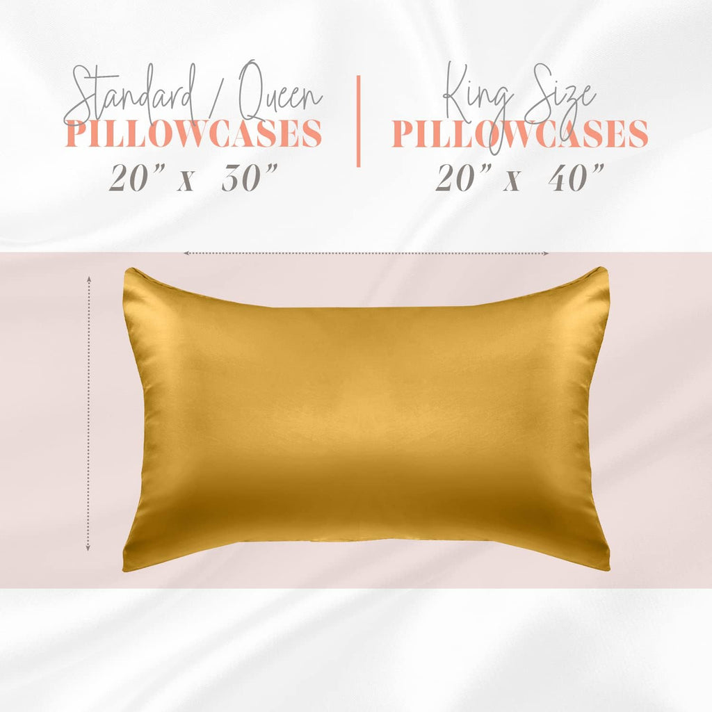Elegantcomfort Elegant Comfort Silky and Luxurious 2-Piece Satin Pillowcase Set for Healthier Skin and Hair, Hidden Zipper Closure and Beau…