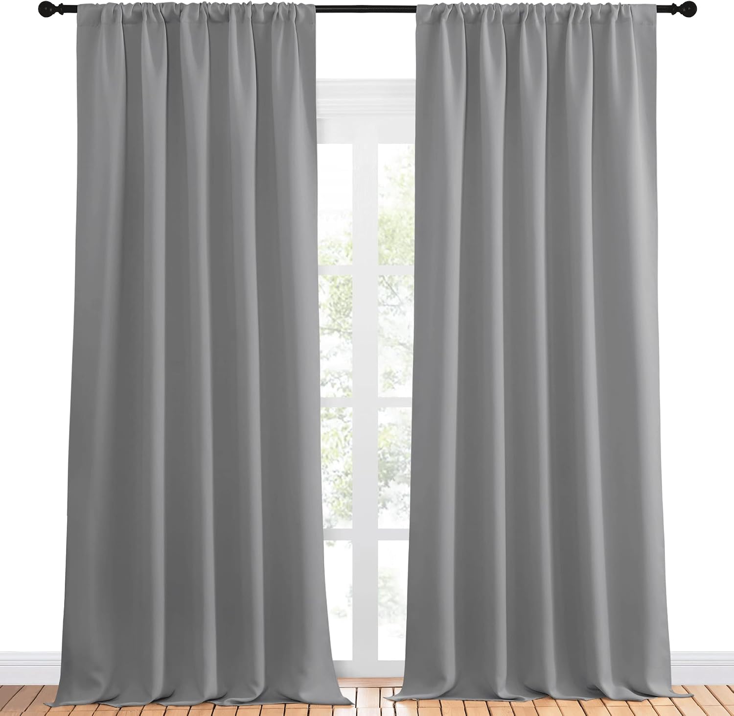 NICETOWN Living Room Curtains for Window - Energy Efficient & Noise Reducing Thermal Insulated Rod Pocket Blackout Drapes/Draperies for…