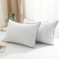 Bpc Luxury Hotel Goose Feather Down King Size Pillows Set of 2, Medium Firm Bed Pillows for Sleeping, Organic Cotton Cover, Soft Yet Suppor…