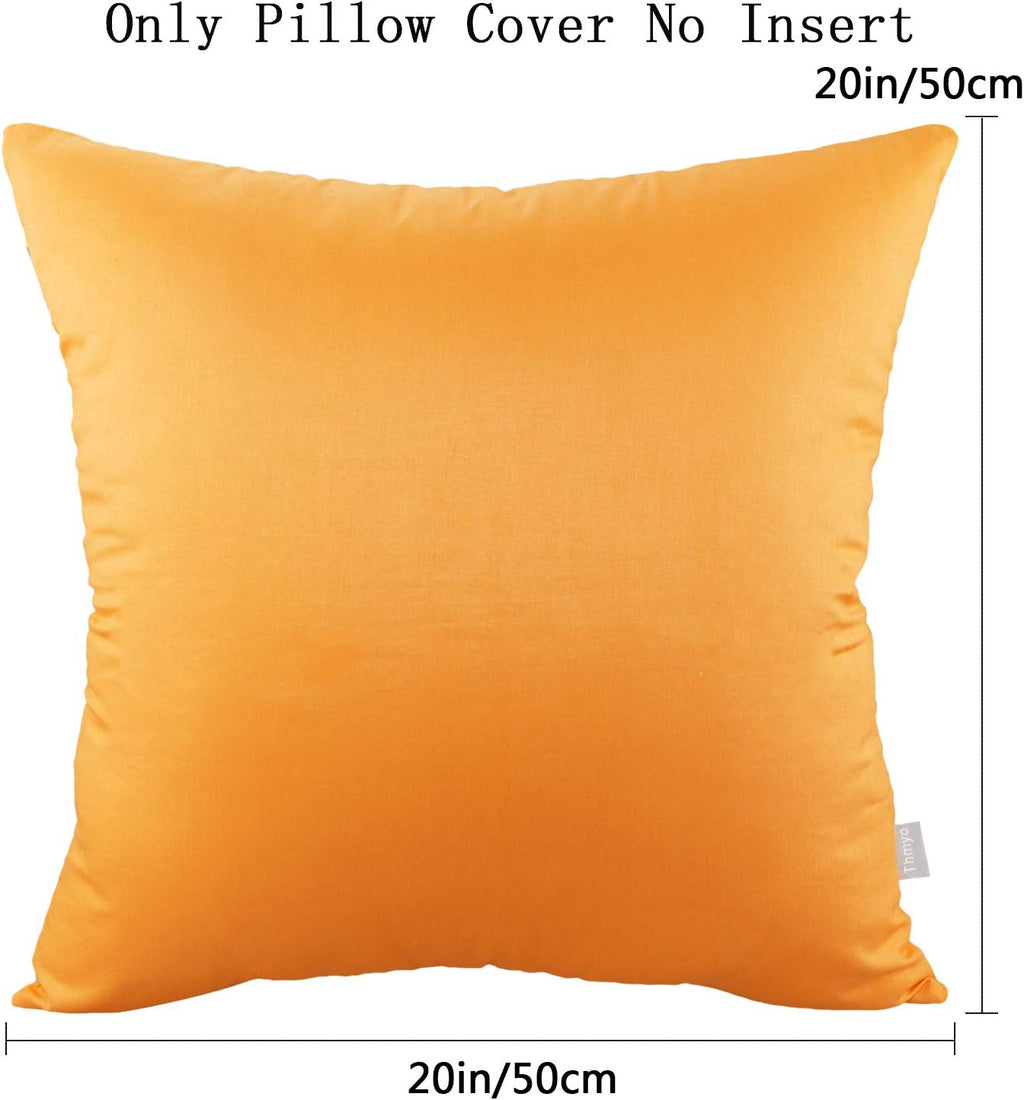 Thmyo 4-Pack 100% Cotton Comfortable Solid Decorative Throw Pillow Case Square Cushion Cover Pillowcase Sublimation Blank Pillow Covers Hal…