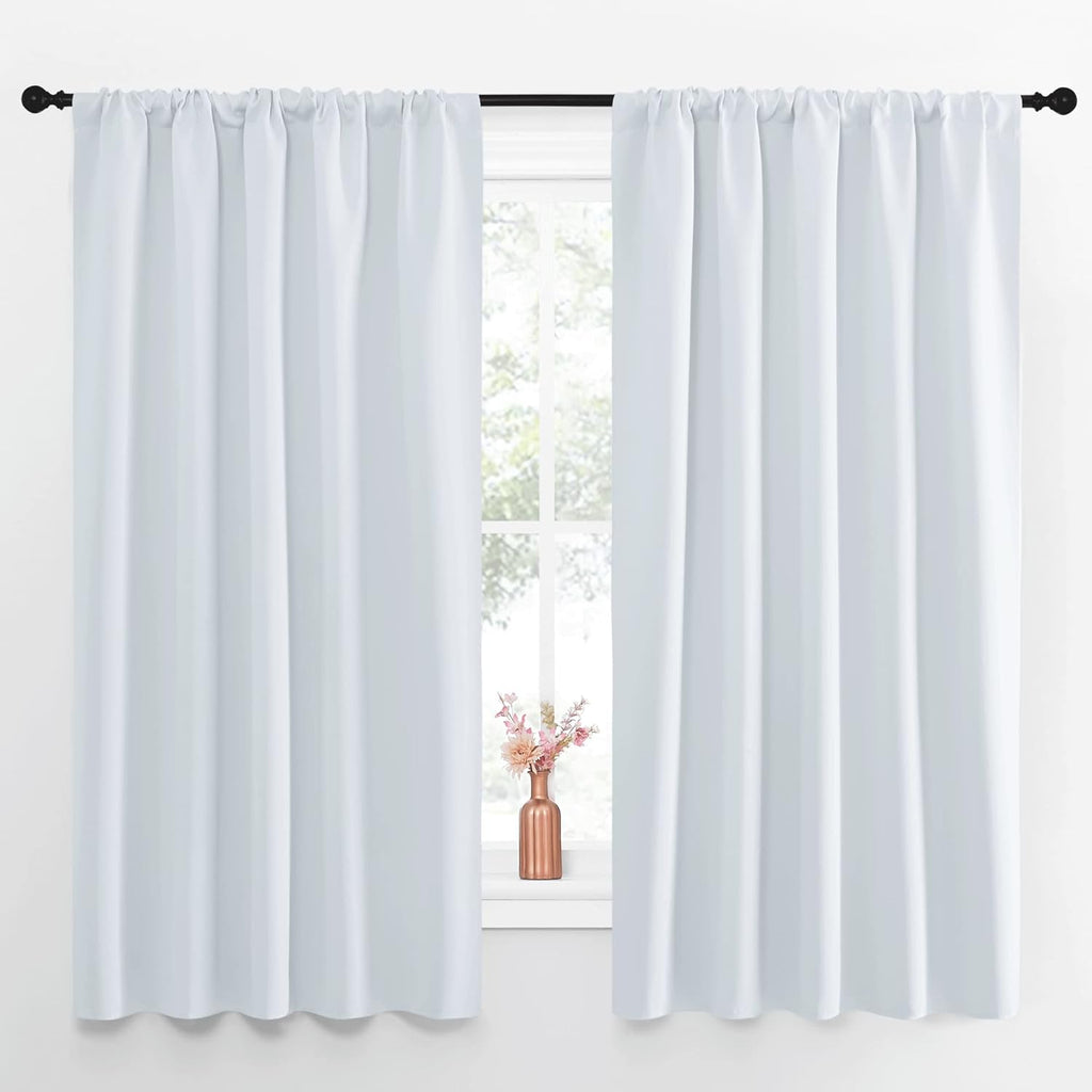 NICETOWN Greyish White Bedroom Curtain Panels - Multi-Function Noise Reducing Performance Window Treatment Thermal Insulated Room…