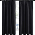 NICETOWN Black Blackout Curtain Blinds - Solid Thermal Insulated Window Treatment Blackout Drapes/Draperies for Bedroom (2 Panels, 42…