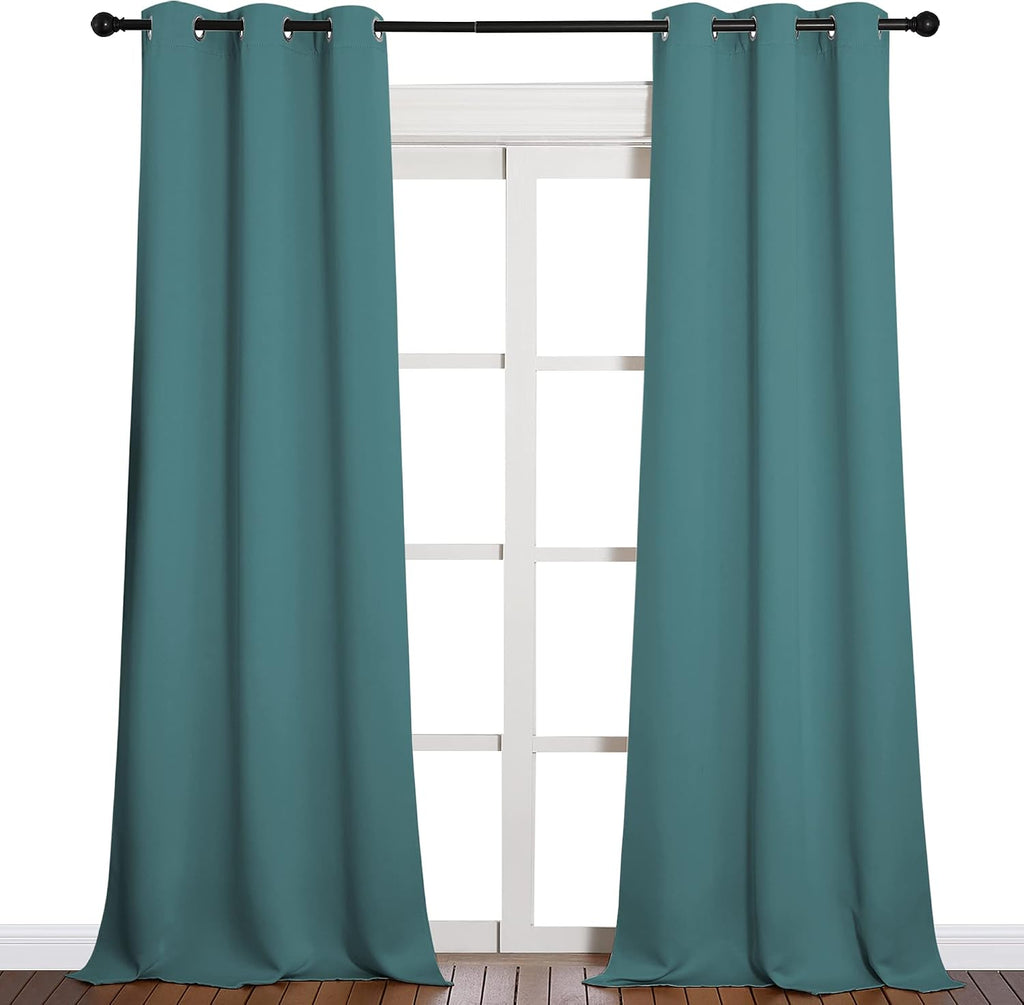 NICETOWN Patio Glass Door Panels - Blackout Curtains for Bedroom/Living Room, Privacy Panel Drapes for Dining Room and Guest Room (Sea…