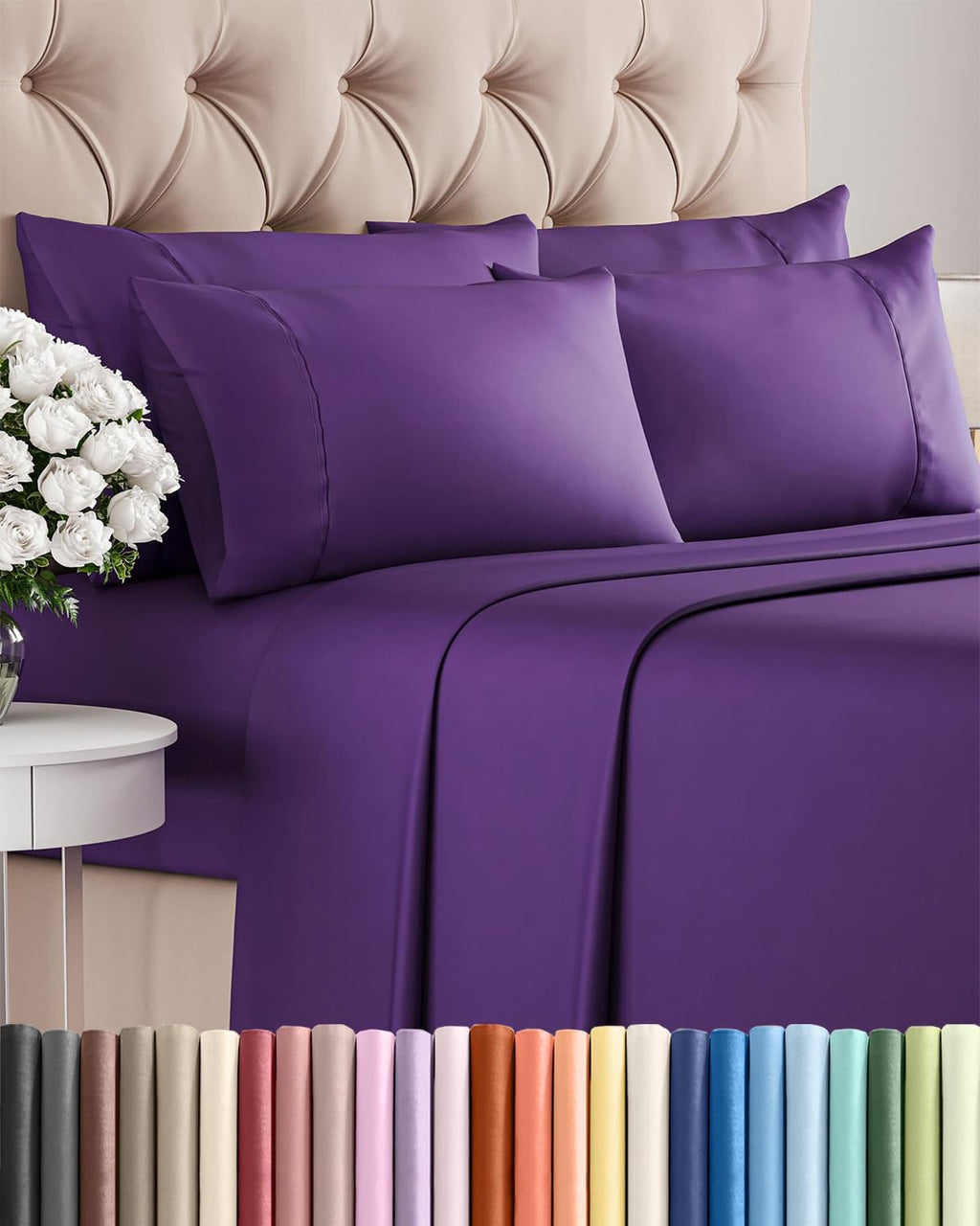 King 6 Piece Sheet Set - Comfy, Breathable & Cooling - Hotel Luxury Bedding for Women, Men, Kids, Teens and Children - 1 Flat & 1 Fitted…