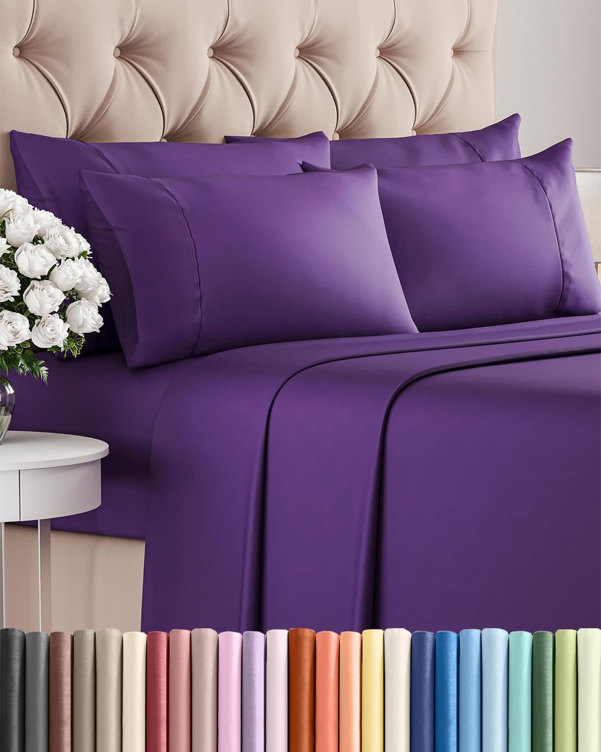 King 6 Piece Sheet Set - Comfy, Breathable & Cooling - Hotel Luxury Bedding for Women, Men, Kids, Teens and Children - 1 Flat & 1 Fitted…