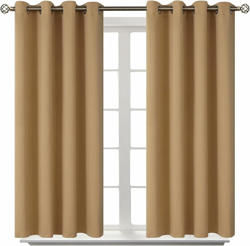 BGment Blackout Curtains for Living Room - Grommet Thermal Insulated Room Darkening Curtains for Bedroom, 2 Panels of 52 x 45 Inch, Khaki 4…
