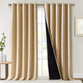 Nicetown Thermal Insulated 100% Blackout Curtains, Sound Proof Drapes with Black Backing, Full Light Blocking Panels for Patio Sliding Door…
