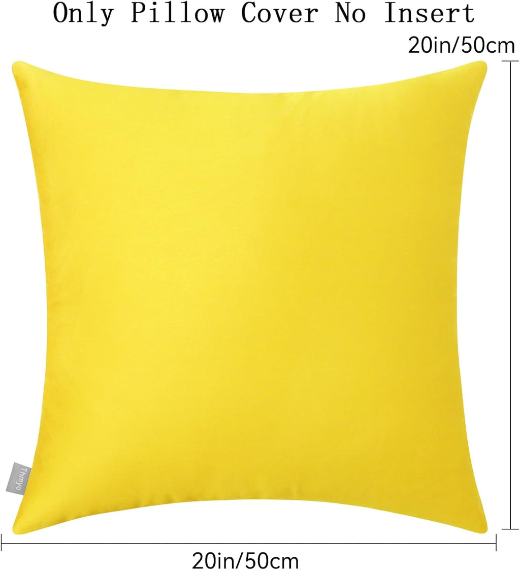 Thmyo 4-Pack 100% Cotton Comfortable Solid Decorative Throw Pillow Case, Thmyo Square Cushion Cover Pillowcase Sublimation Blank Pillow Cove…