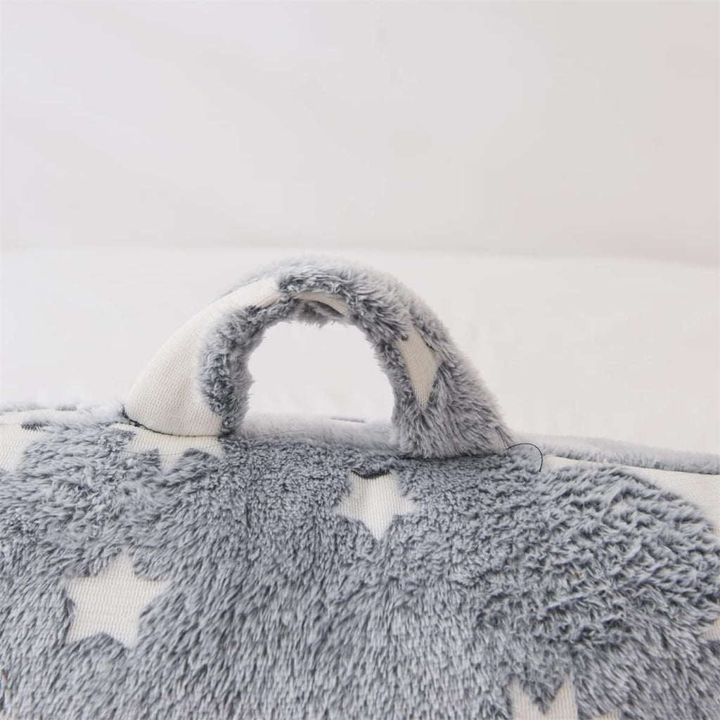 Holawakaka Glow in The Dark Reading Pillow for Sitting up in Bed Sofa Kids Teens, Luminous Moon Stars Backrest Pillow with Arms for Boys…