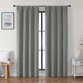 Gwine Light Grey Blackout Curtains for Bedroom 84 inches Long 2 Panels Set, Solid Noise Reducing Thermal Insulated Blackout Curtains for…