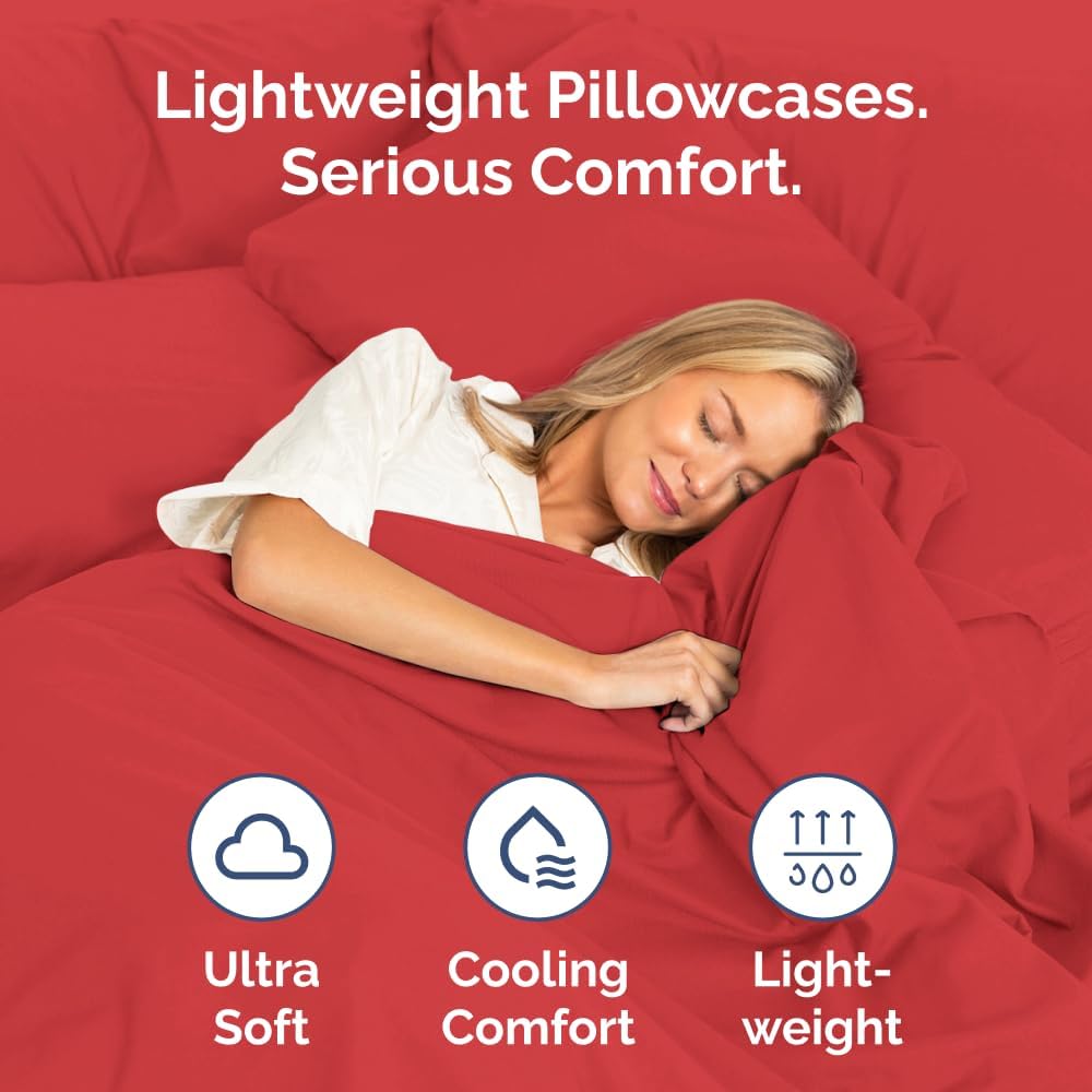 Standard Pillow Cases Set of 4 - Ultra Soft Hotel Quality Pillowcase Covers - Comfy Cozy Bedding for Women, Men, Kids & Teens - Machine…