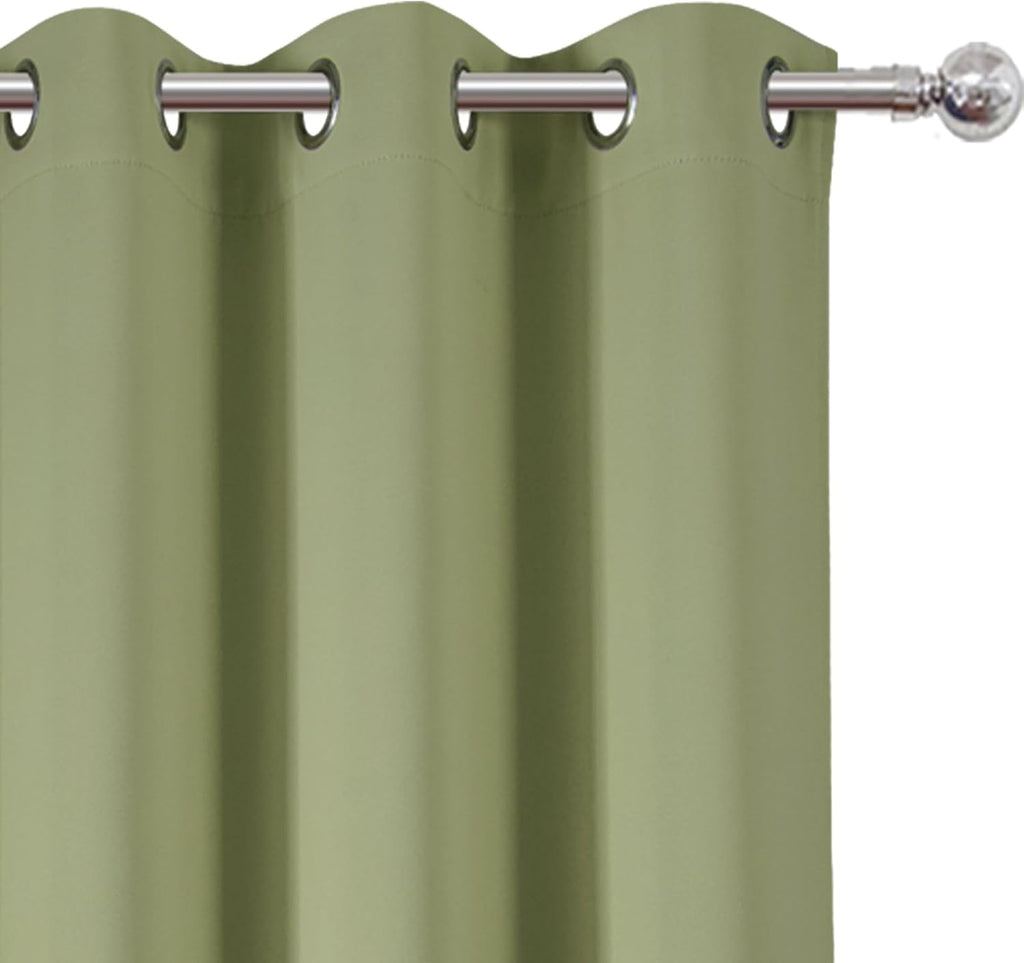 Lemomo Sage Green Thermal Blackout Curtains/38 x 84 Inch/Set of 2 Panels Room Darkening Curtains for Bedroom 84 Inch Green