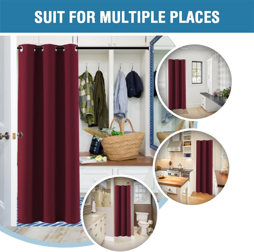 H.VERSAILTEX Christmas Doorway Curtain Blackout Door Curtain Room Divider Window Treatment Curtain for Bedroom Thermal Insulate…