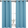 NICETOWN Thermal Insulated Curtains Blackout Draperies, Window Treatment Solid Grommet Room Darkening Drape Panels for Bedroom (Teal…