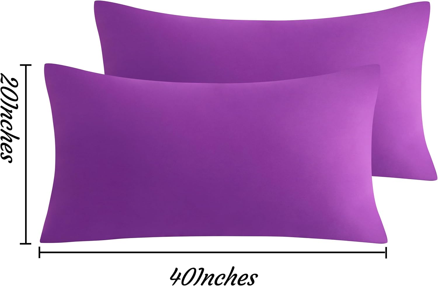 Ntbay King Pillow Cases Set of 2, 2 Pack Brushed Microfiber 20x40 Pillow Cases, Soft, Wrinkle, Fade, Stain Resistant Purple Pillow Cases wi…