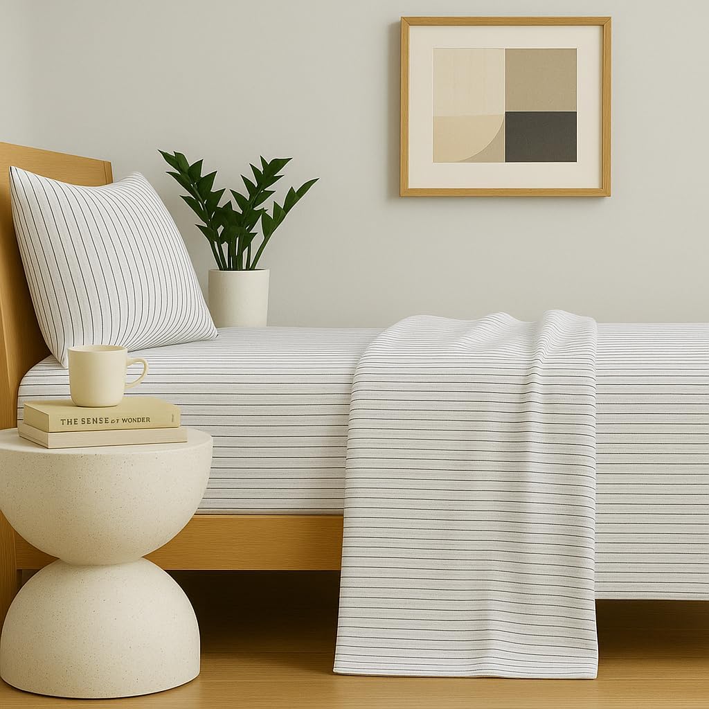Perupima Peru Pima 415 Thread Count Percal Twin Sheet Set - 100% Peruvian Pima Cotton, 3 Piece (Flat, Fitted, 1 Pillowcase) - Cooling, Cris…