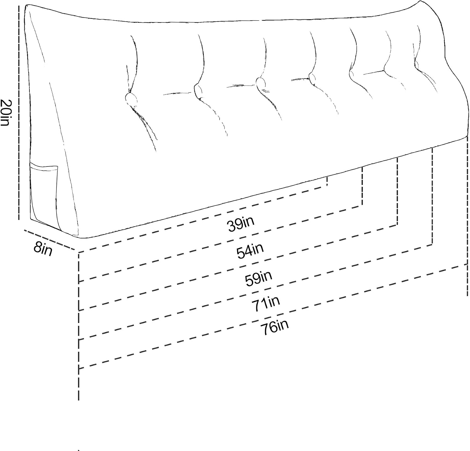 Daneey Headboard Wedge Pillow Bed Wedge Pillow for Headboard Bolster Reading Pillow for Bed Back Pillow for Sitting in Bed Wedge Pillow…