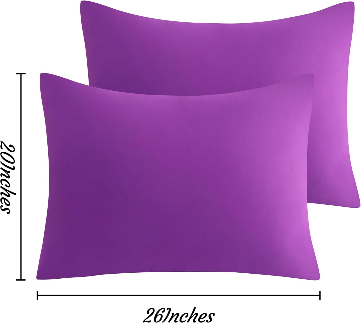 Ntbay Standard Pillow Cases Set of 2, 2 Pack Brushed Microfiber 20x26 Pillow Cases, Soft, Wrinkle, Fade, Stain Resistant Purple Pillow Case…