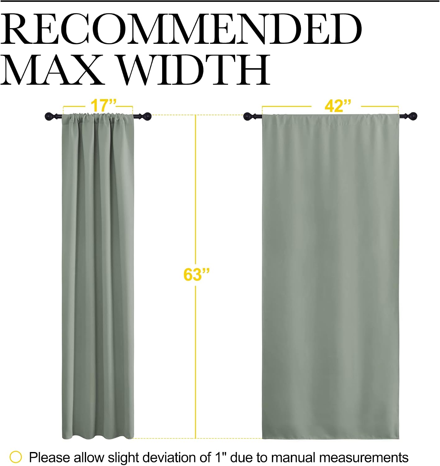 NICETOWN Window Curtains Blackout Drapes - Thermal Insulated Solid Rod Pocket Blackout Curtains/Draperies for Living Room (Greyish Green…