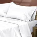 TEXAS LINEN CO. Egyptian Cotton Sheets Queen Size – 300 Series Cotton Queen Sheet Set (4 PC, White), Soft & Durable, Cooling, 16" Deep…
