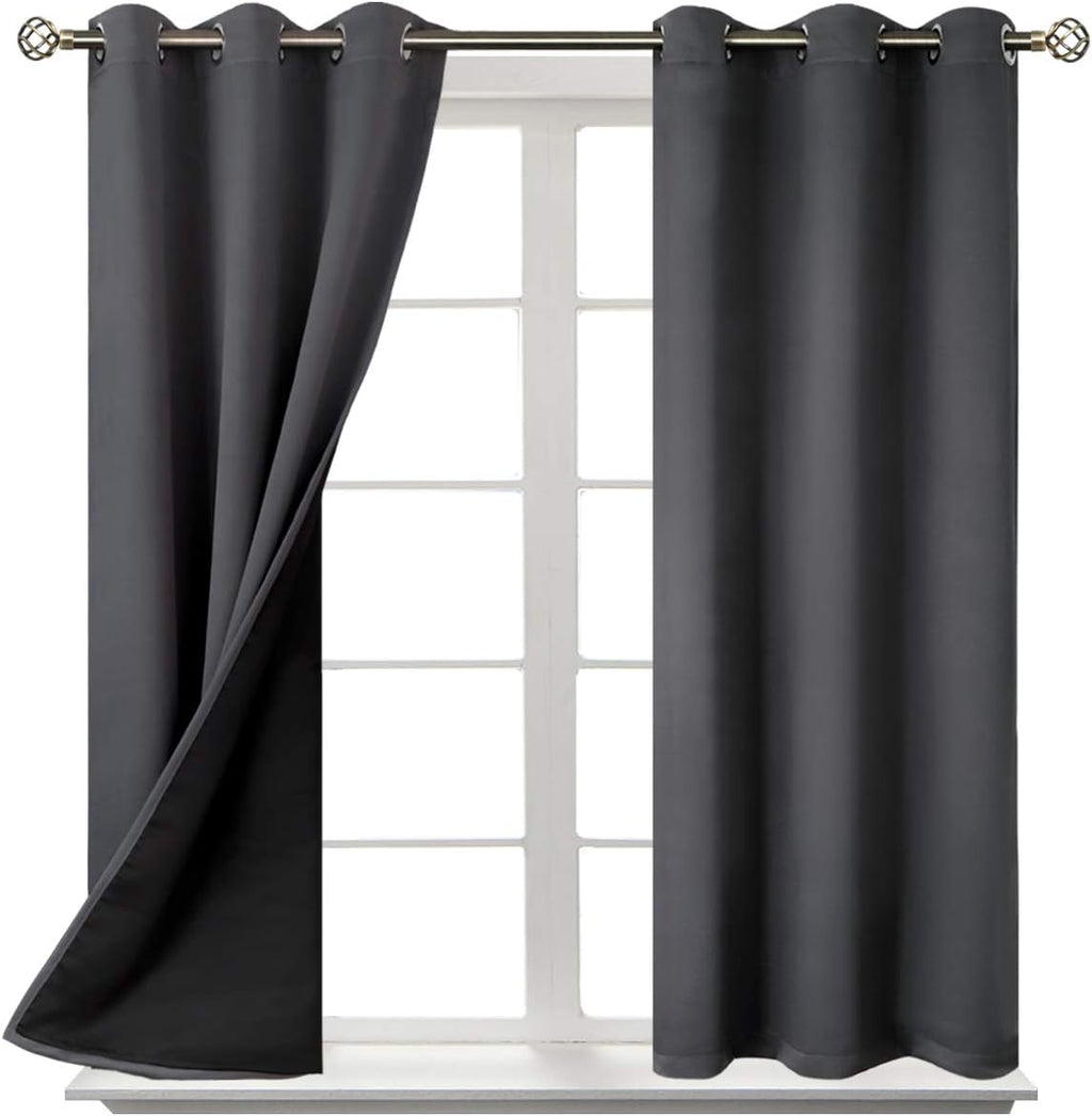 BGment 45 Inch Curtains for Bedroom - Short Blackout Curtains for Small Window/Cafe Thermal Insulated Grommet Drapes, 2 Panels, Each 42 Inc…