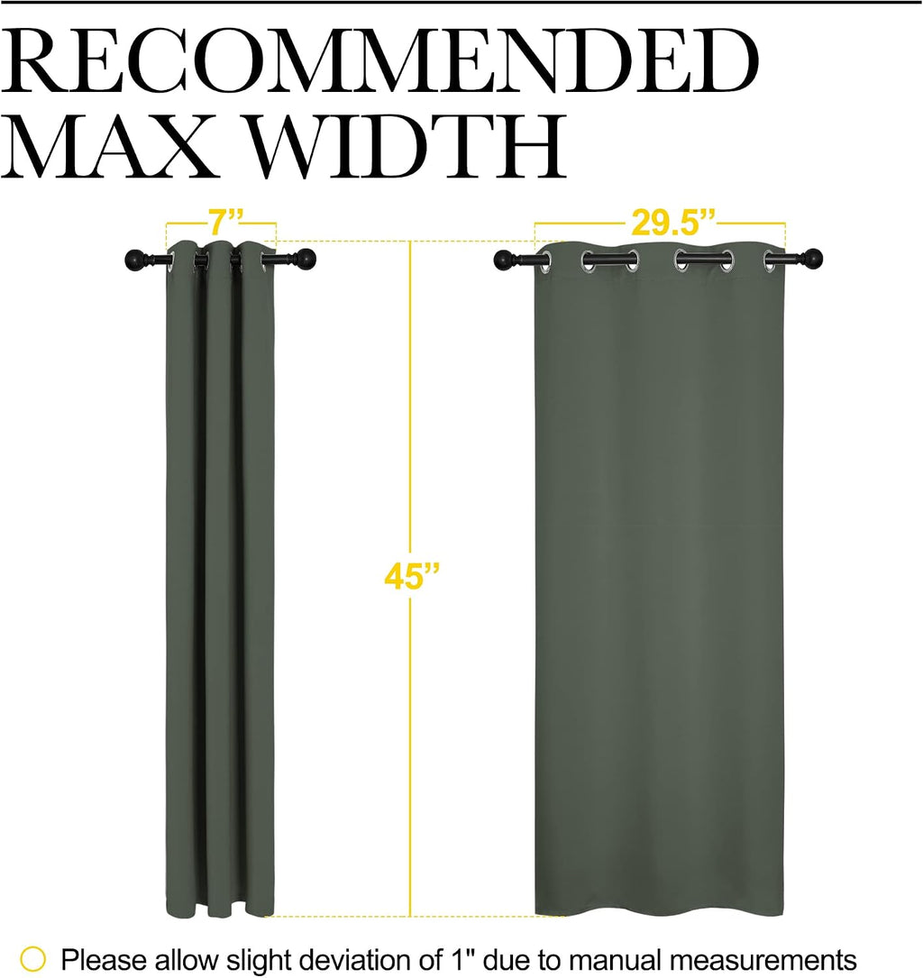 NICETOWN Dark Mallard Blackout Curtain Panels for Bedroom, Thermal Insulated Grommet Top Blackout Draperies and Drapes for Basement (2…