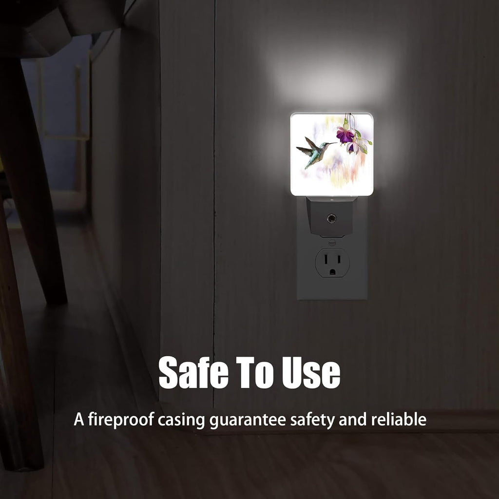 Groovy Hummingbird Flowers Dusk to Dawn Night Light, Auto Sensor Lamp Home Indoor Stairway Kitchen Corridor, Night Lights Plug into Wall…