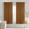 Miulee Golden Brown Back Tab Blackout Curtains 63 Inch Length 2 Panels Set for Living Room Bedroom Privacy, Rod Pocket/Pinch Pleat Thermal…