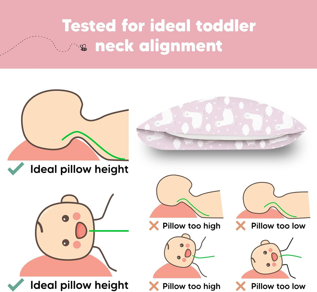 Toddler Pillow with Pillowcase - 13x18 My Little Dreamy Kids Travel Bed Pillows for Sleeping, Organic Cotton Small Pillowcase, Soft &…