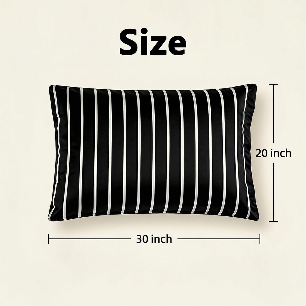 Mag 2 Pack Striped Pillowcases Queen Size 20"×30", Black and White Striped Pillow Cases, Soft Microfiber Hotel Quality, Bedroom Pillow Cover…