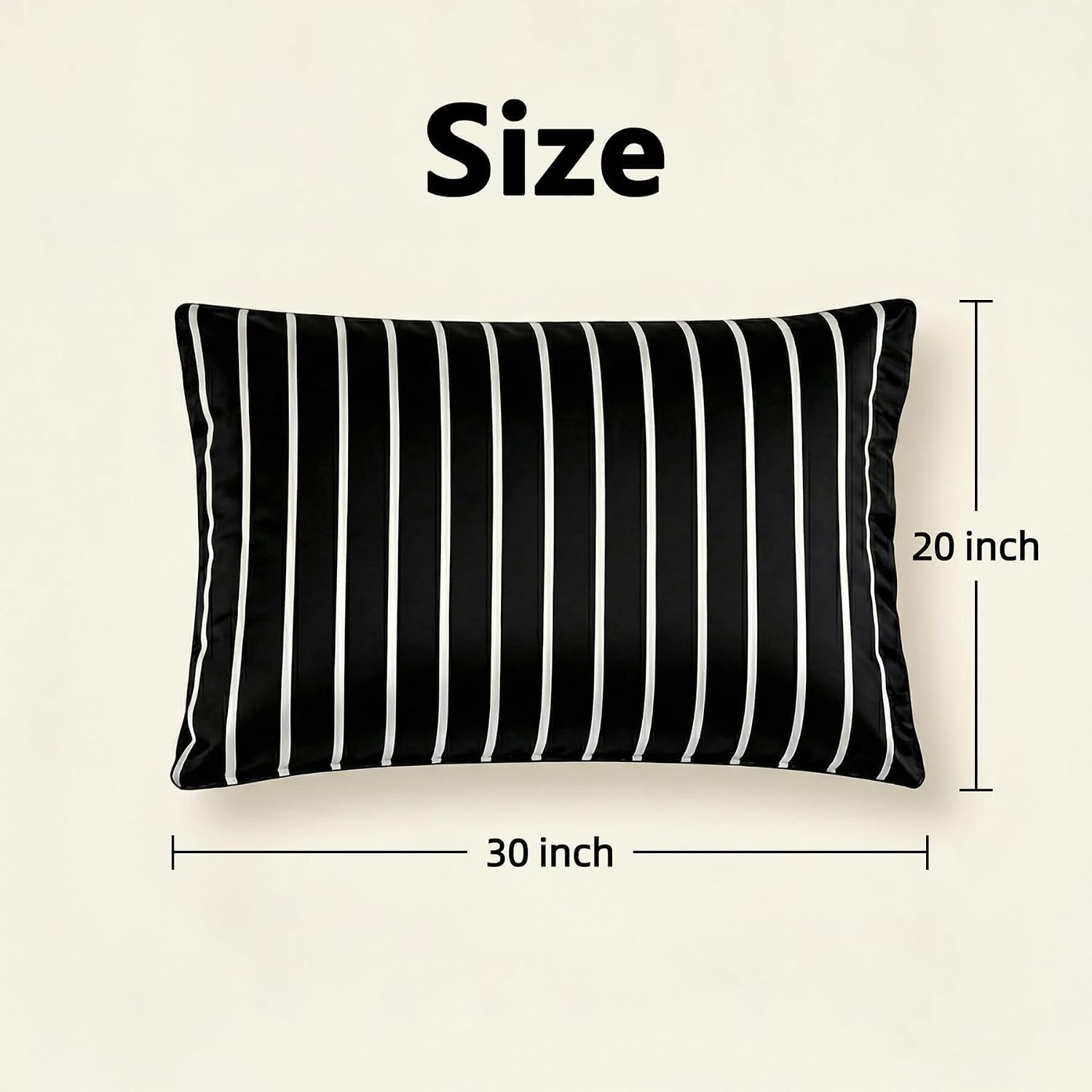 Mag 2 Pack Striped Pillowcases Queen Size 20"×30", Black and White Striped Pillow Cases, Soft Microfiber Hotel Quality, Bedroom Pillow Cover…