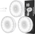 Motion Sensor Light Indoor [Upgraded 14 LEDs], 3 Pack Rechargeable Night Light, Wide Detection Range, 3 Light Modes, Bedroom Closet…