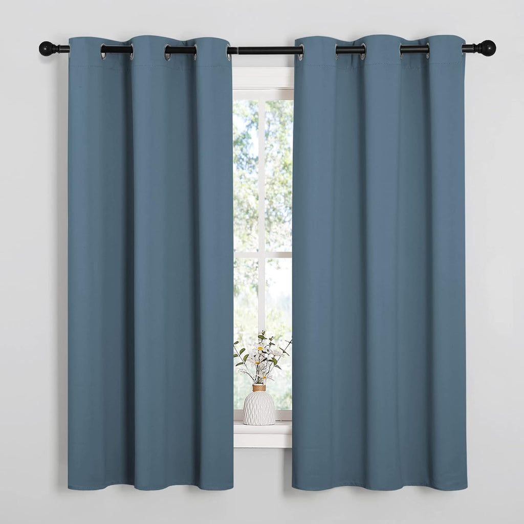 NICETOWN Room Darkening Curtains 63" Length, Thermal Insulated Blackout Panels for Bedroom Bathroom Office Kitchen Playroom Kids Room…
