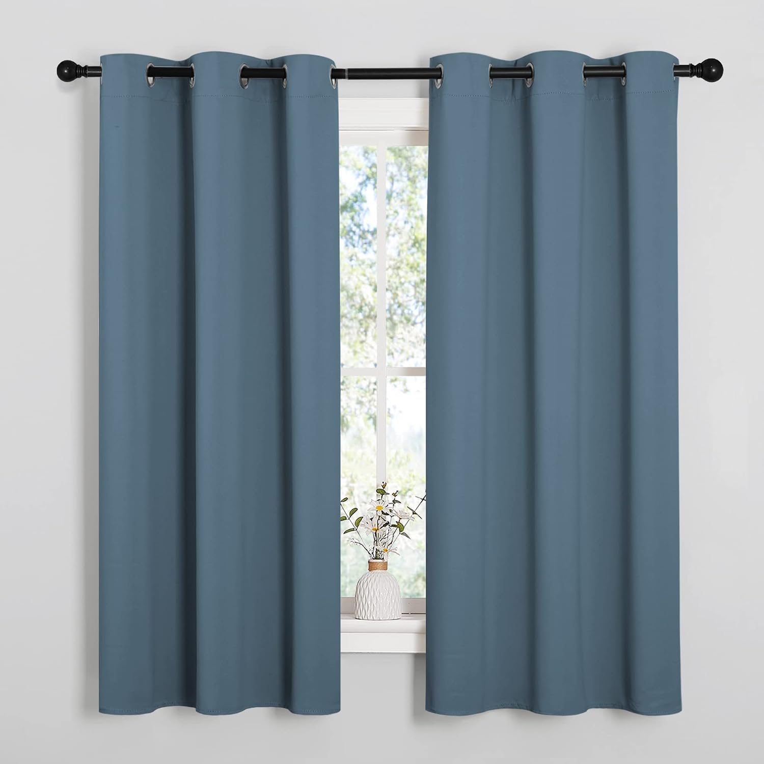 NICETOWN Room Darkening Curtains 63" Length, Thermal Insulated Blackout Panels for Bedroom Bathroom Office Kitchen Playroom Kids Room…