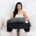 TabCouchCaddy Reading Pillow for Gaming – Extra Large Lap Desk & Arm Rest with Cup & Phone Holder, Adjustable Heights, Laptop Support…