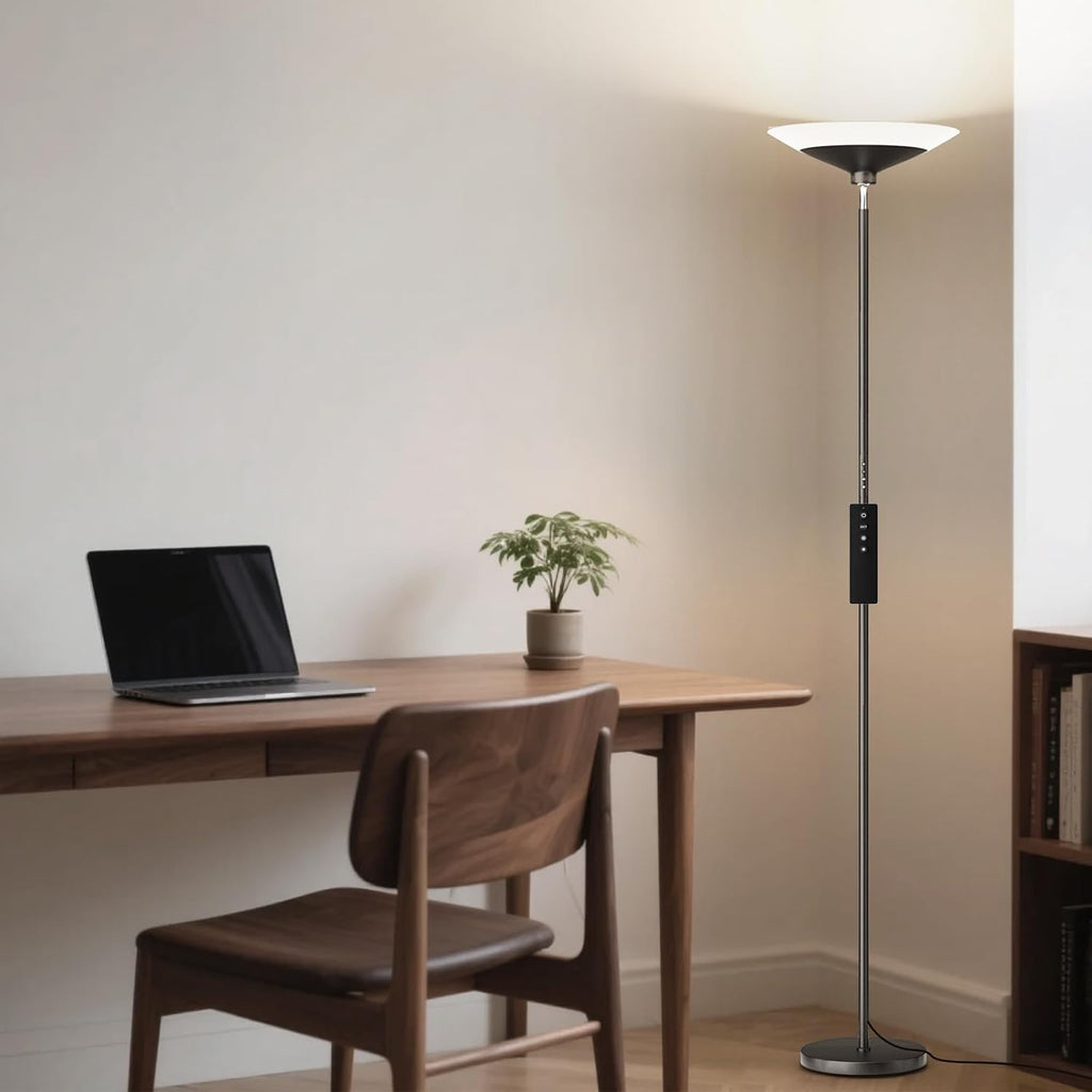 SIBRILLE RGB Torchiere Floor Lamp - 30W Dimmable LED Standing Lamp with Remote, Multi Color Changing, 72in Tall Corner Light, Bright…