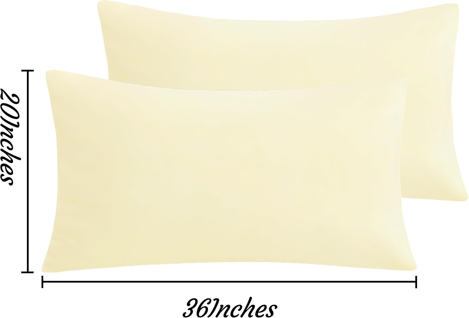 Ntbay King Pillow Cases Set of 2, 2 Pack Brushed Microfiber 20x36 Pillow Cases, Soft, Wrinkle, Fade, Stain Resistant Ivory Pillow Cases wit…