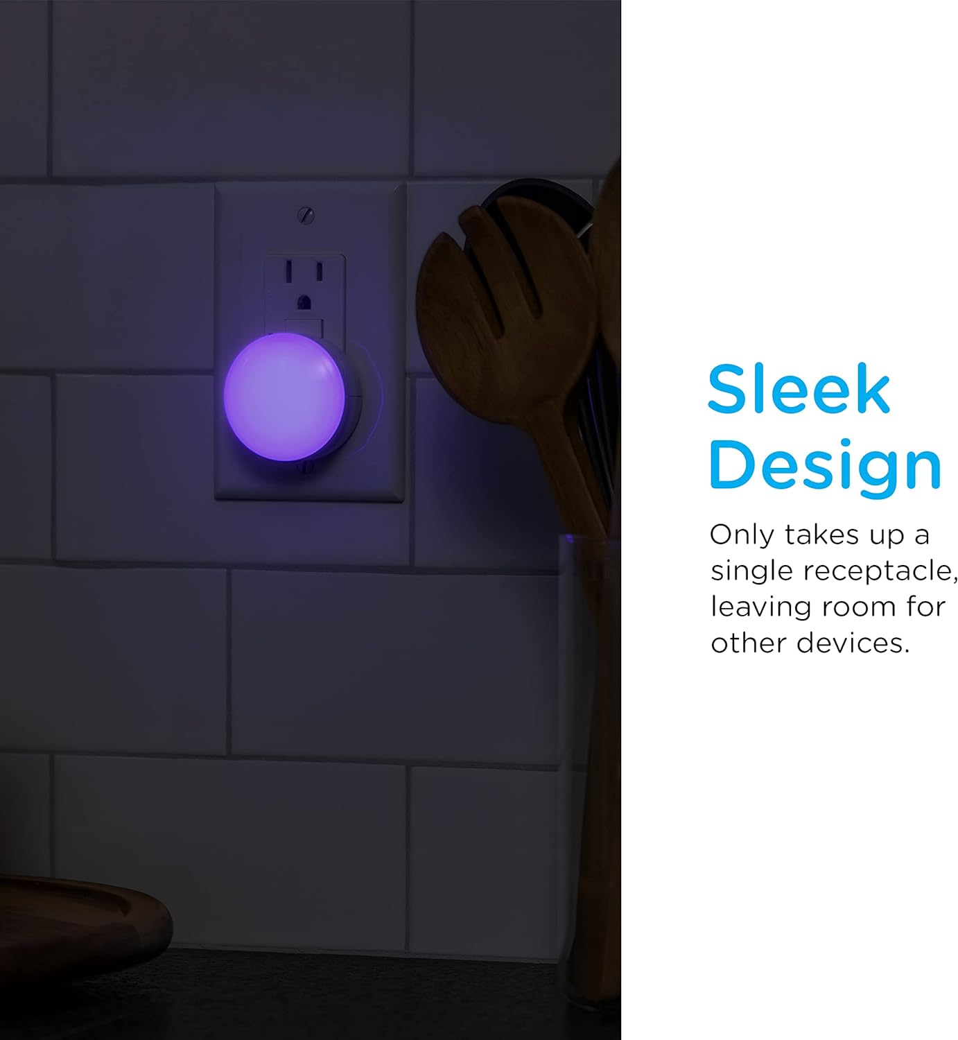 Lights by Night Color Changing Mini LED Night Light, Plug-in, Dusk to Dawn Sensor, Compact, 3 Modes, Ambient Lighting, for Kids or…