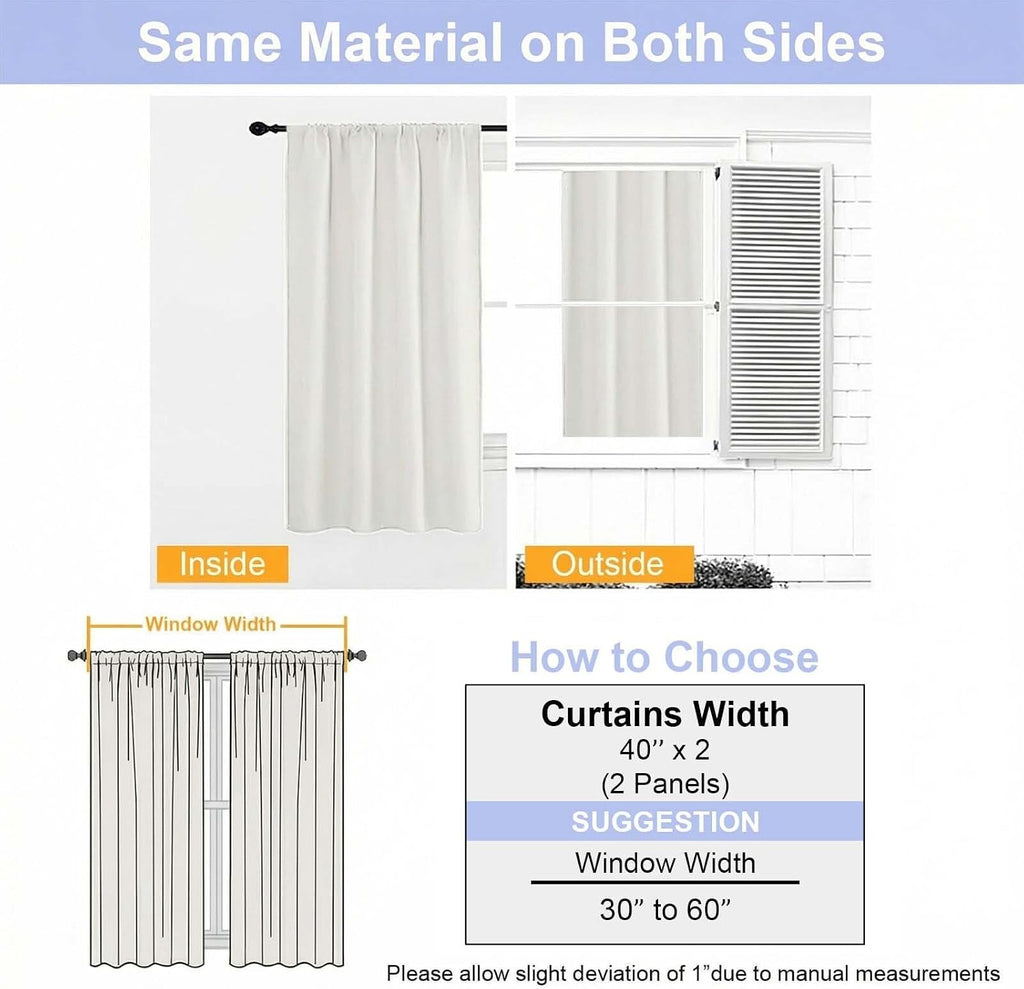 Simplebrand Ava Ivory Light Filtering Curtains for Bedroom 96 Inches Long 2 Panels, Solid Thermal Insulated, Energy Saving Nursery Window T…