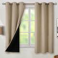 BGment Thermal Insulated 100% Blackout Curtains for Bedroom with Black Liner, Double Layer Full Room Darkening Noise Reducing Grommet Curta…