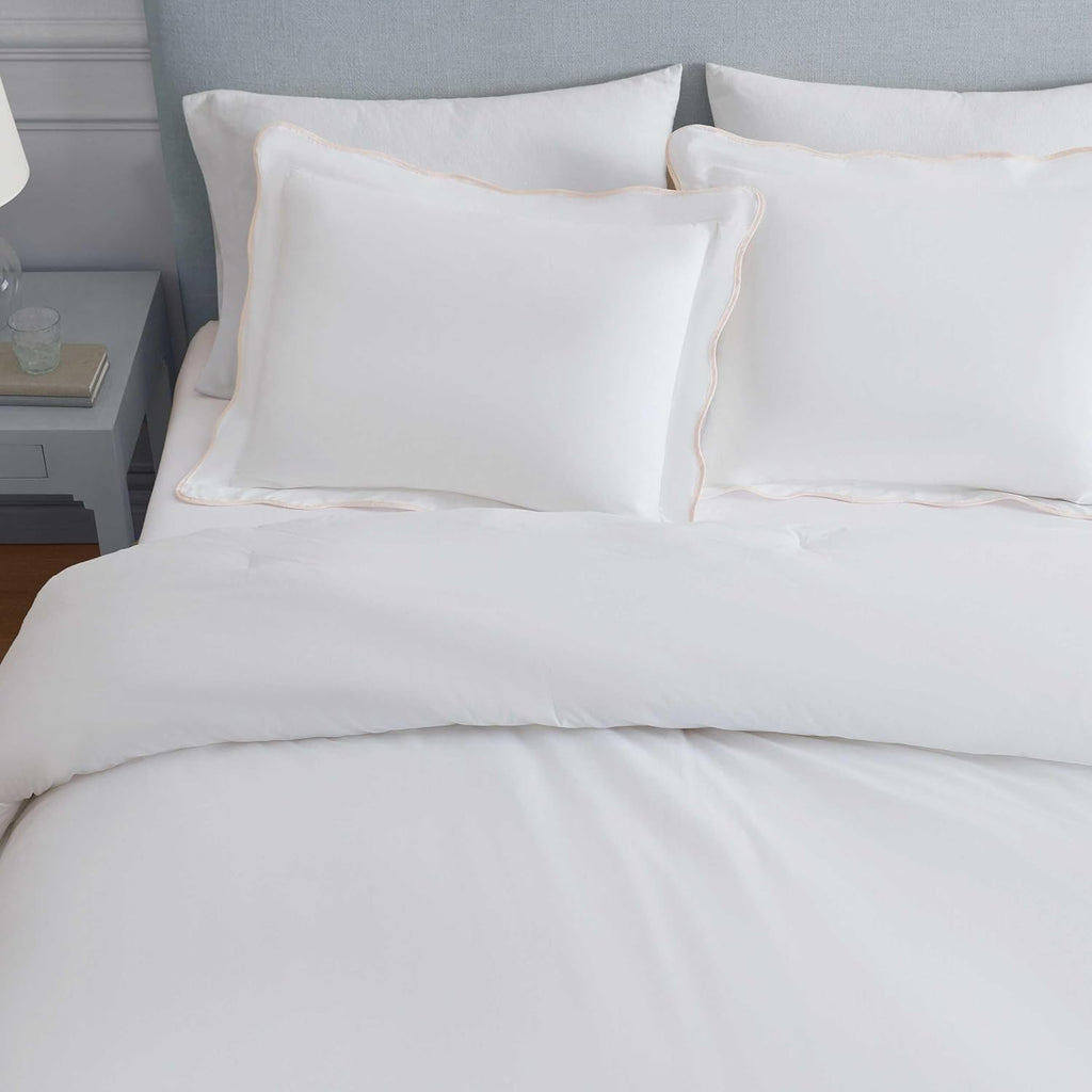 MarthaStewart Martha Stewart - Queen Duvet Cover Set, Crisp & Smooth Bedding with a Cotton Percale Lightweight Feel, Reversible 3 Piece Bed…