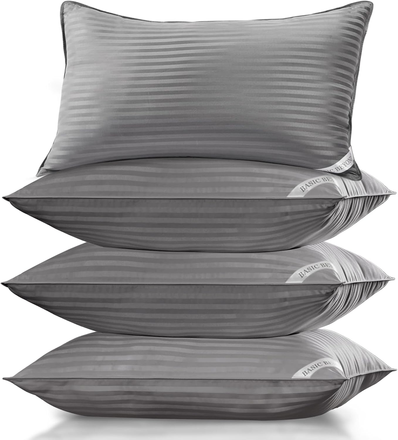 Basic Beyond Bed Pillows Standard Size Set of 4 - Down Alternative Pillows for Sleeping, Soft 20 x 26 Inches 4 Pack Standard Pillows for…