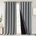 Nicetown 100% Blackout Blinds, Laundry Room Decor Window Treatment Curtains for Large Patio Sliding Door, Thermal Insulated Silver Grey Cur…