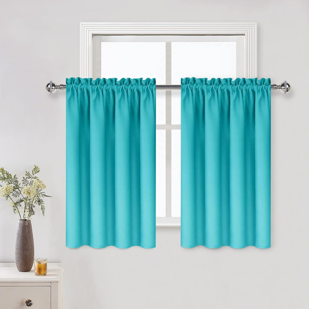 DWCN Thermal Short Blackout Curtains for Bedroom/Kitchen, Energy Saving Room Darkening Curtains for Nursery/Bedroom/Kitchen(W42 x L36…