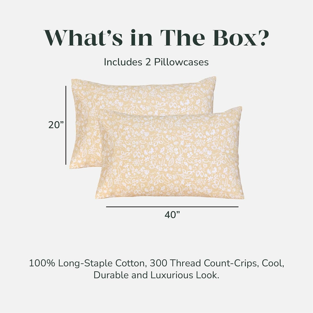 FEATHER & STITCH NEW YORK 100% Cotton 2 Piece King Pillow Cases, 300TC Ultra-Soft Pillowcases with Envelope Closure, Wrinkle- Fade- Stain…