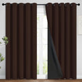 Yakamok 100% Blackout Curtains for Bedroom, 2 Thick Layers Thermal Insulated Grommet Total Blackout Drapes with Black Liner for Living Room…