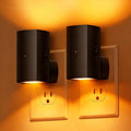 Brightown 2 Pack Black White Night Lights Plug into Wall, Modern Night Light with Rotating Plug, Dusk to Dawn Sensor, 0-100LM Stepless…