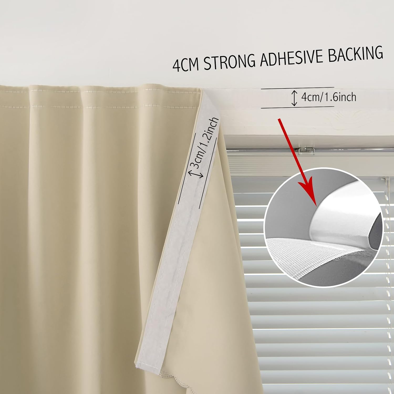 Self Adhesive Portable Blackout Curtains for Bedroom Easy to Install Window Thermal Lnsulated Kitchen Room Darkening Small Window…