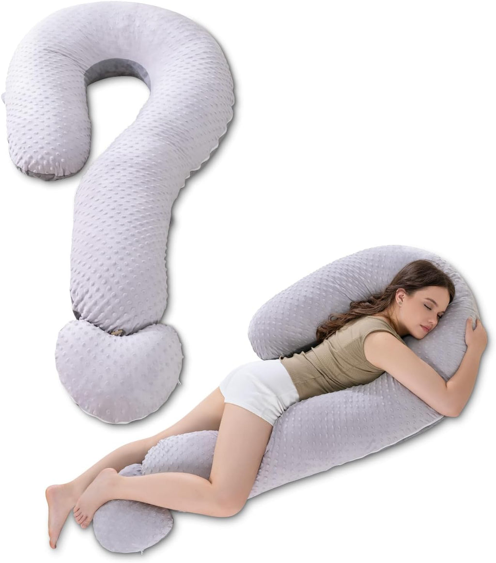 Meiz Question Mark Body Pillow for Adults & Couples, Dual-Sided Velvet Long Bolster Pillow with Detachable Heart Cushion for Hugging…