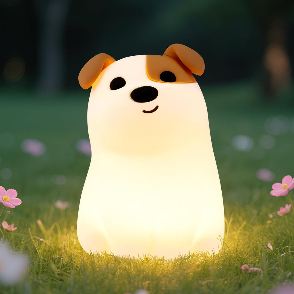 Squishy Puppy Night Light with RGB Mode 3 Brightness Adjustable Nursery Breastfeeding Nightlight Cute Novelty Smile Dog Animal Lamp…